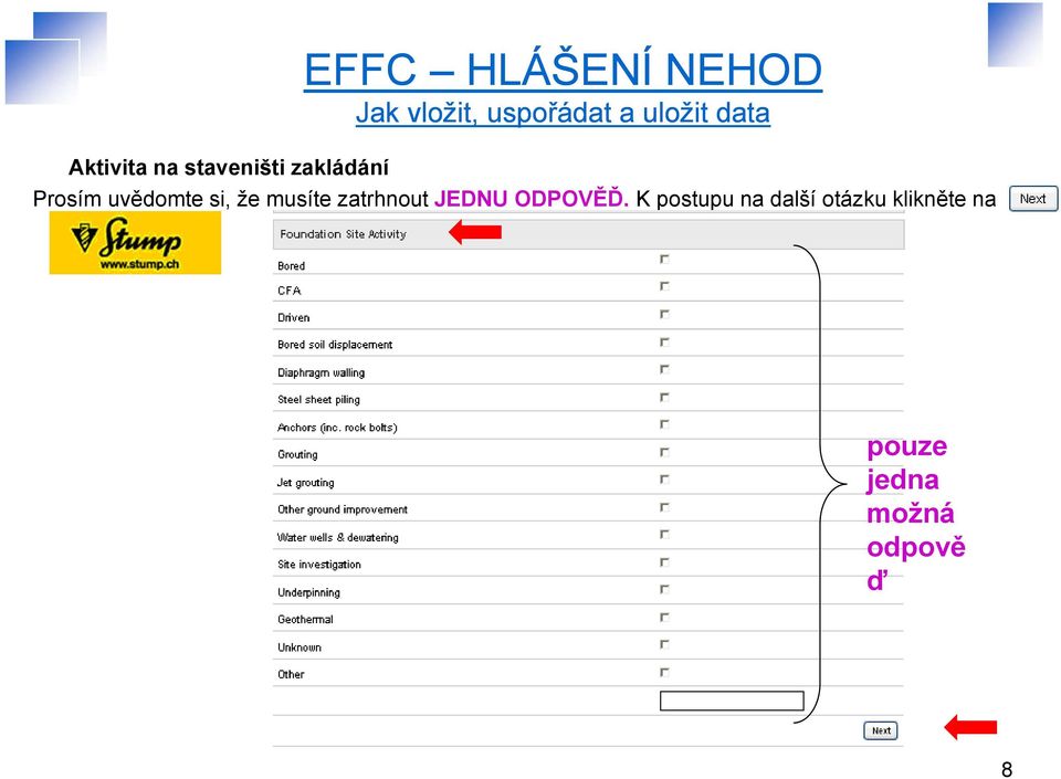 zatrhnout t JEDNU ODPOVĚĎ.