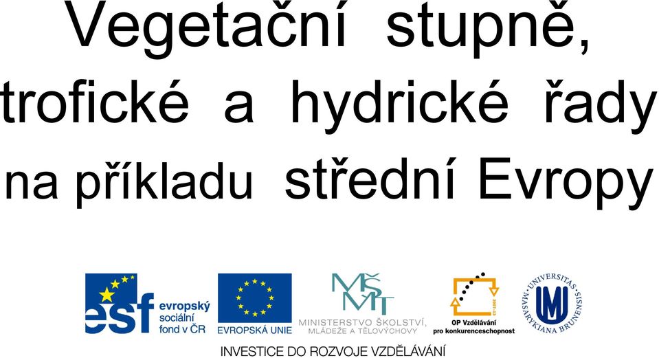 hydrické řady na