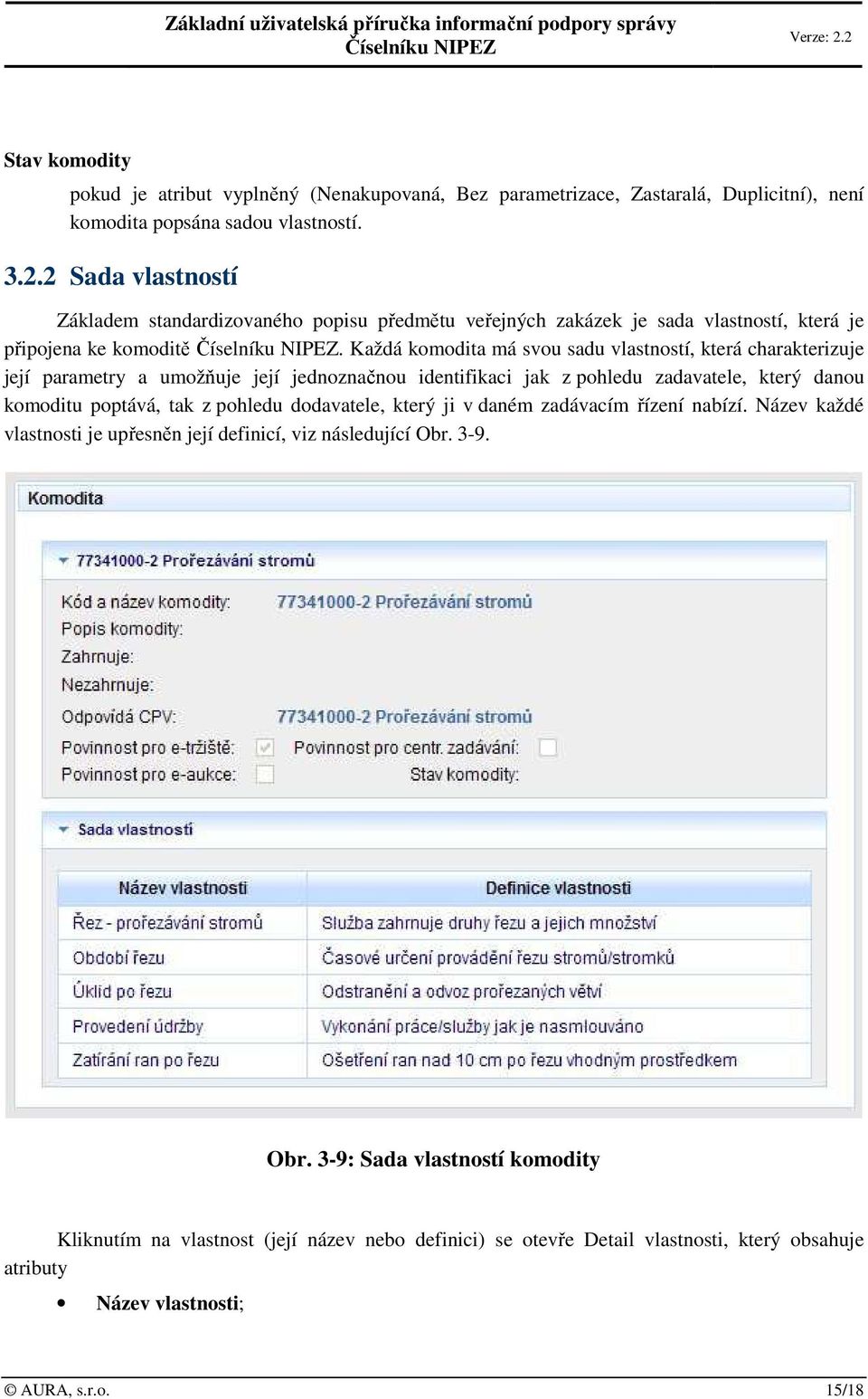 Každá komodita má svou sadu vlastností, která charakterizuje její parametry a umožňuje její jednoznačnou identifikaci jak z pohledu zadavatele, který danou komoditu poptává, tak z pohledu dodavatele,