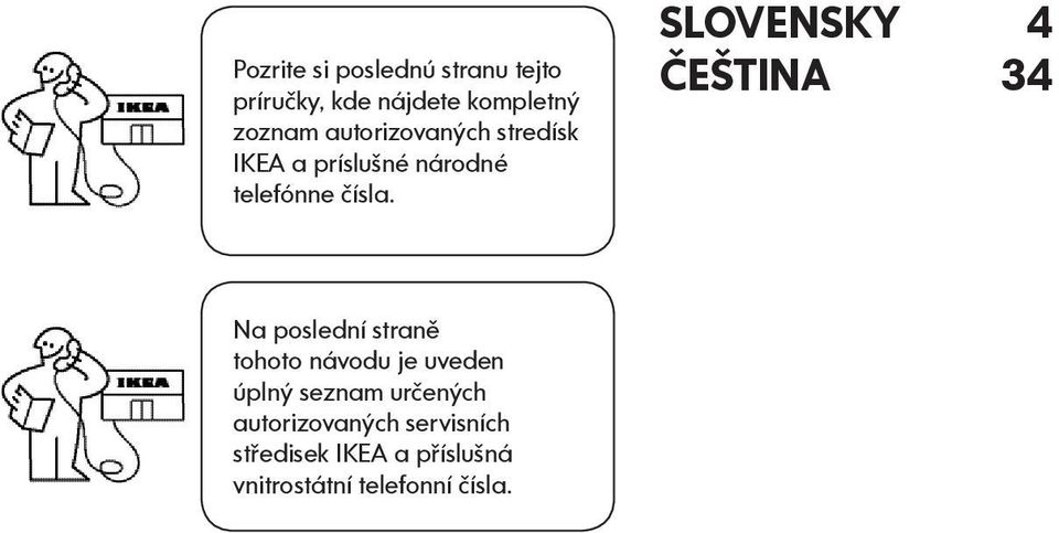SLOVENSKY 4 ČEŠTINA 34 Na poslední straně tohoto návodu je uveden úplný
