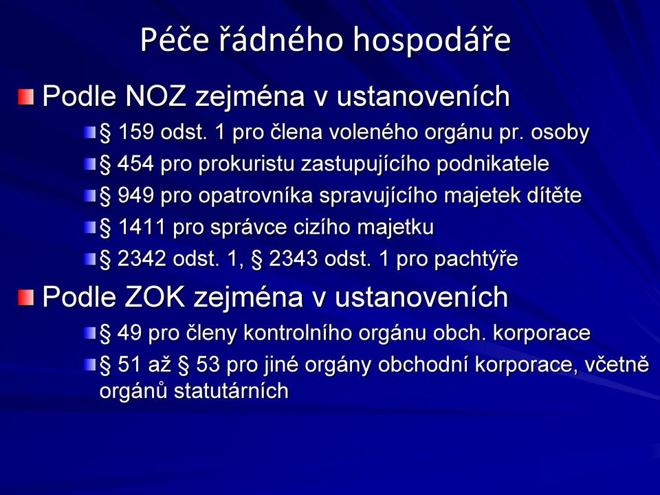 pro správce cizího majetku 2342 odst. 1, 2343 odst.