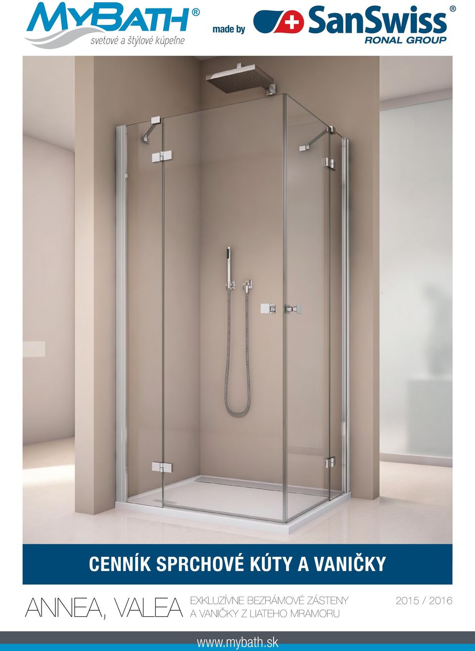 Безрамная прозрачность ванной комнаты ExkluzívnE bezrámové zásteny 2015