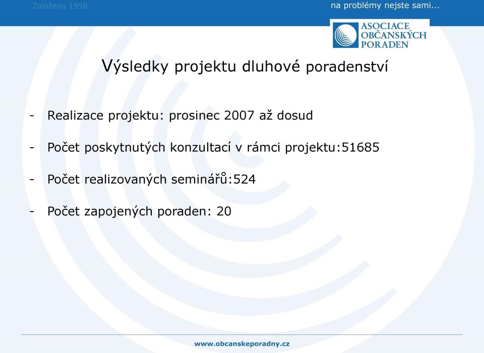 poskytnutých konzultací v rámci projektu:51685 -