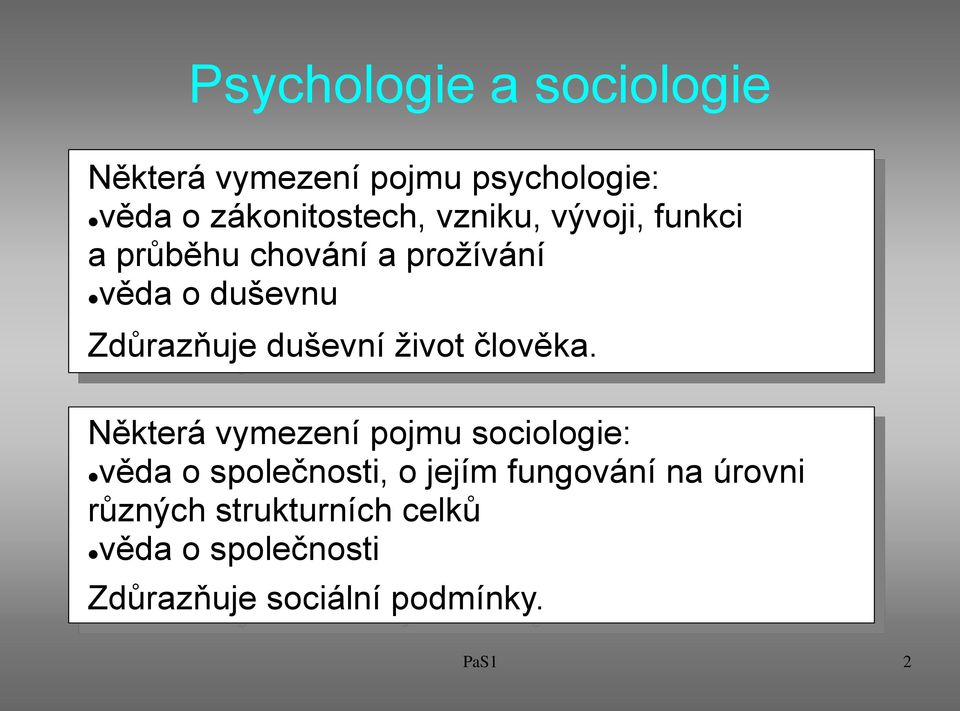 Psychologie a sociologie Úvod - PDF Stažení zdarma
