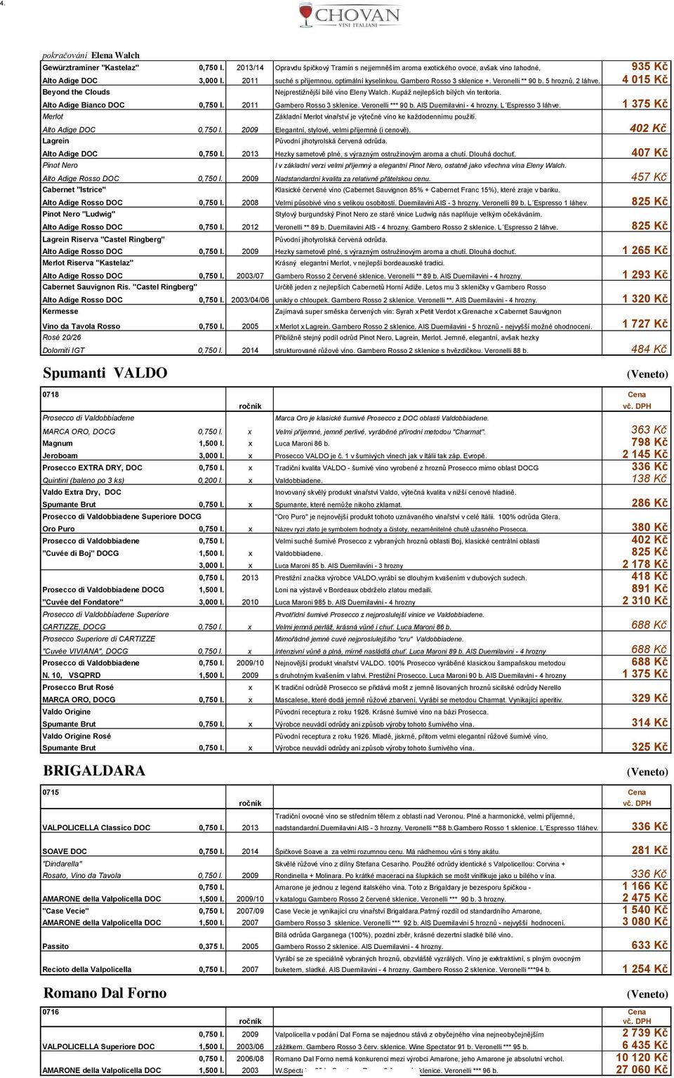 Kupáž nejlepších bílých vín teritoria. Alto Adige Bianco DOC 0,750 l. 2011 Gambero Rosso 3 sklenice. Veronelli *** 90 b. AIS Duemilavini - 4 hrozny. L Espresso 3 láhve.