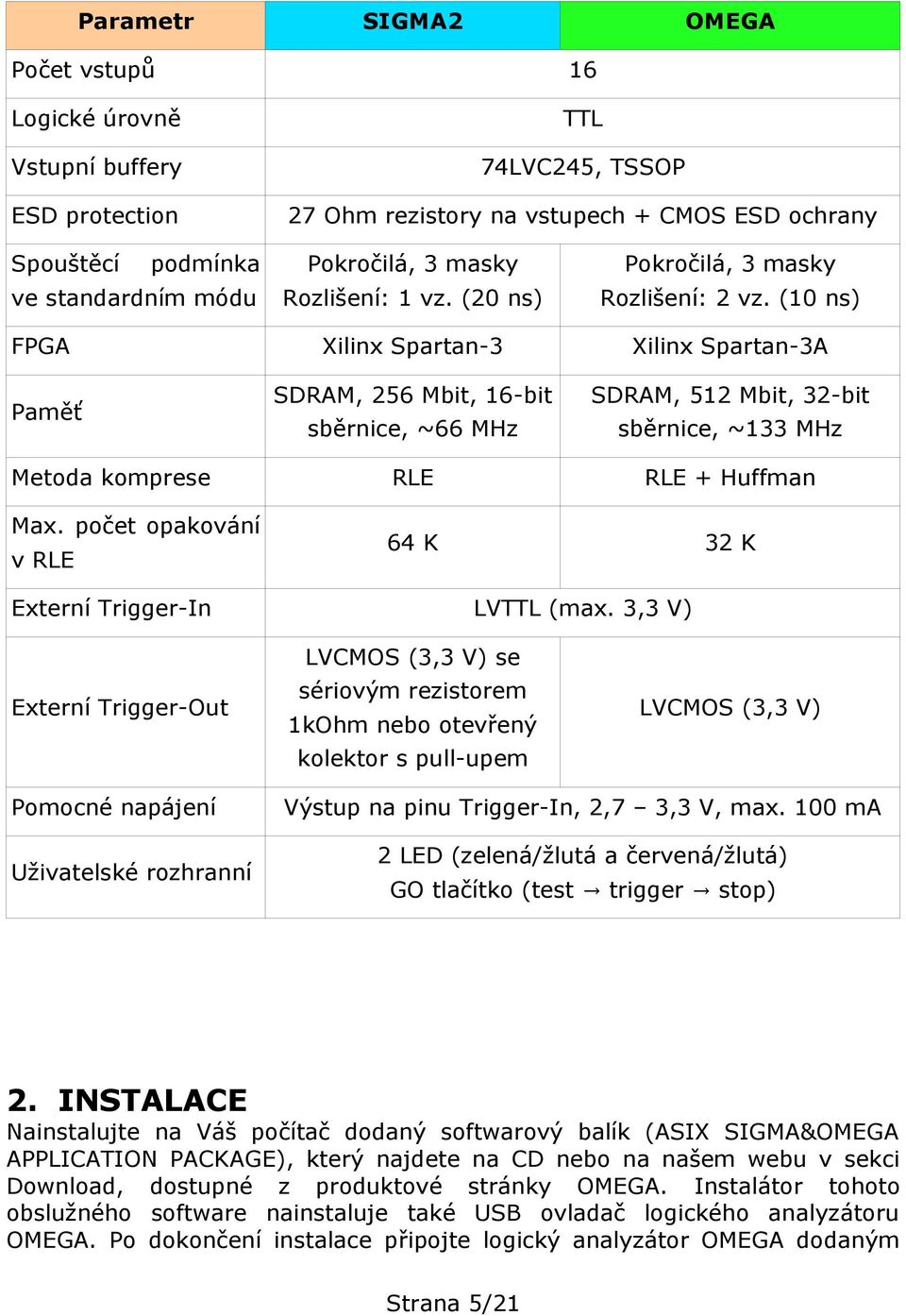 (10 ns) FPGA Xilinx Spartan-3 Xilinx Spartan-3A Paměť SDRAM, 256 Mbit, 16-bit sběrnice, ~66 MHz SDRAM, 512 Mbit, 32-bit sběrnice, ~133 MHz Metoda komprese RLE RLE + Huffman Max.