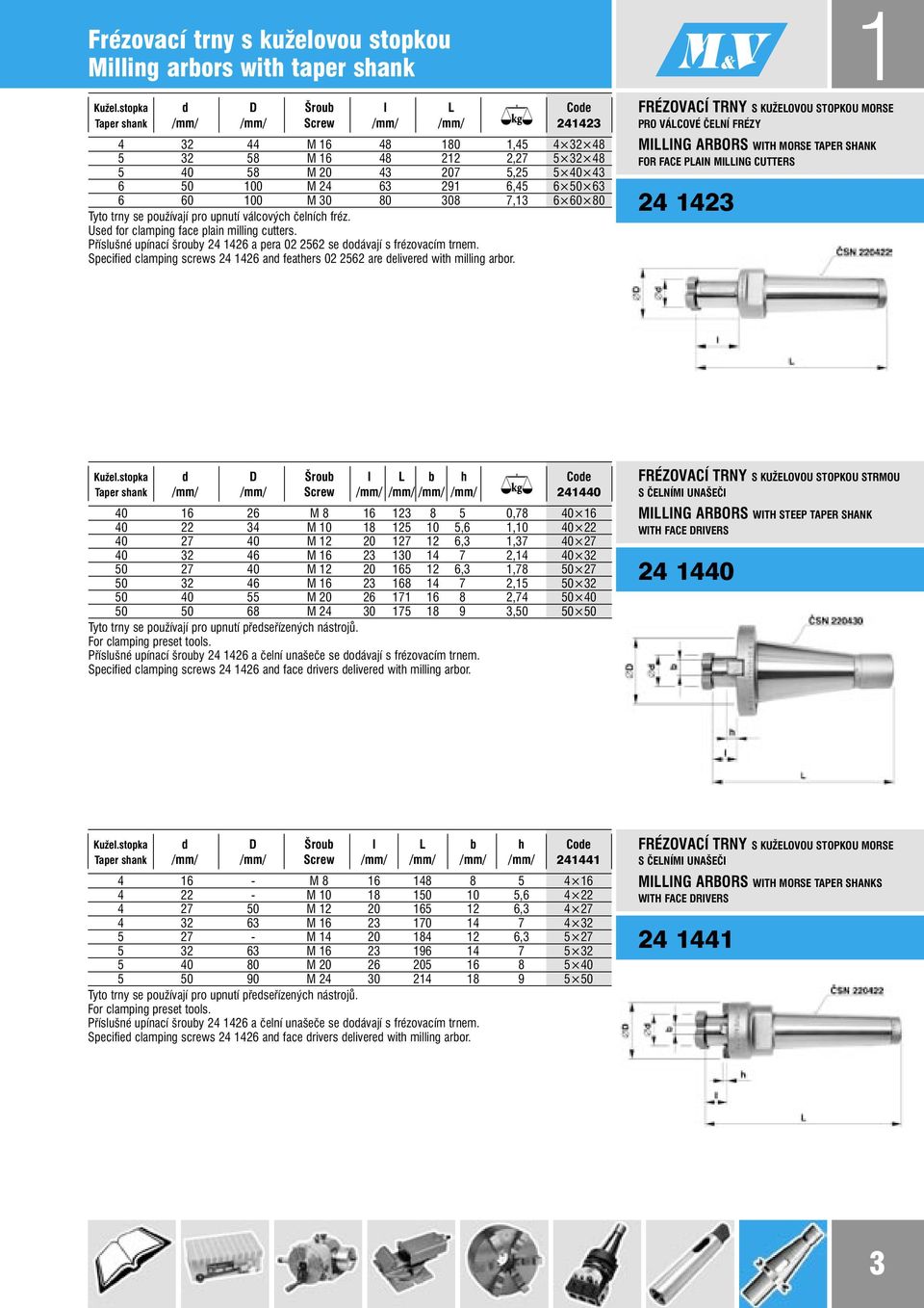 50 63 6 60 100 M 30 80 308 7,13 6 60 80 Tyto trny se používají pro upnutí válcových čelních fréz. Used for clamping face plain milling cutters.