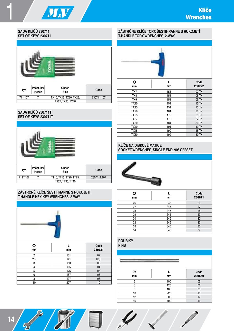 TX40 191 40 TX TX45 199 45 TX TX50 199 50 TX kíče na diskové matice socket Wrenches, singe end, 90 offset počet /ks/ pieces 711T.107 7 TT10; TT15; TT20; TT25; 230711T.