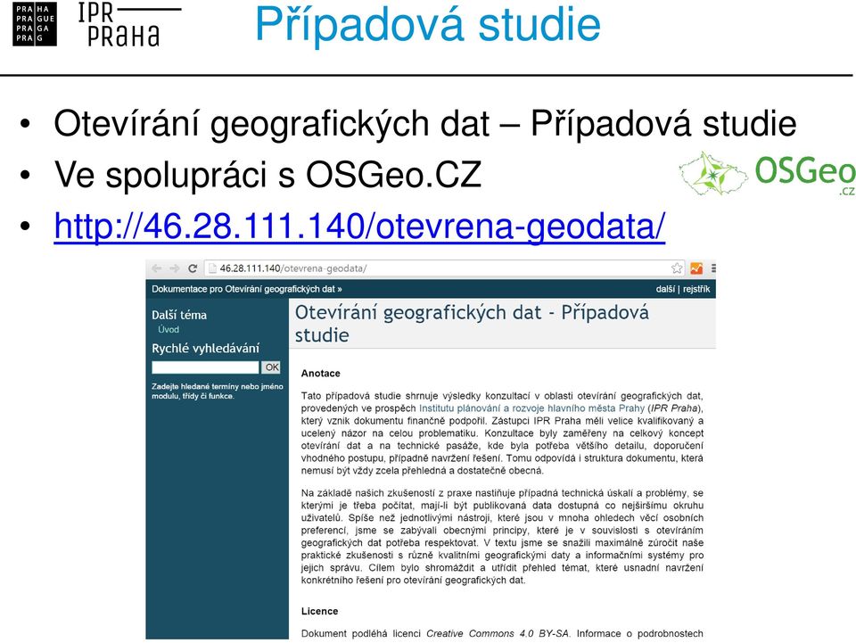 studie Ve spolupráci s OSGeo.