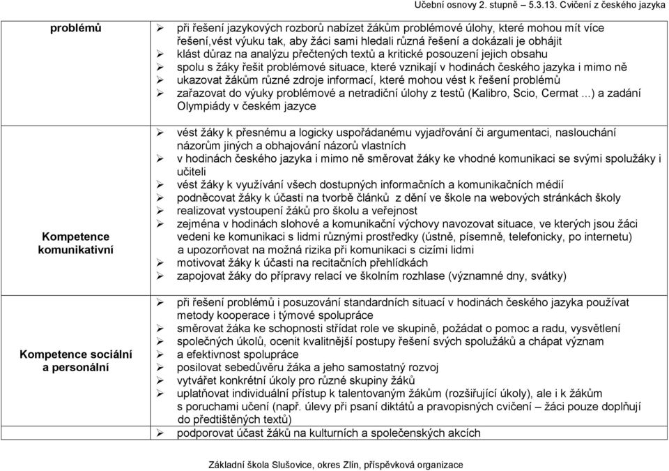 řešení problémů zařazovat do výuky problémové a netradiční úlohy z testů (Kalibro, Scio, Cermat.