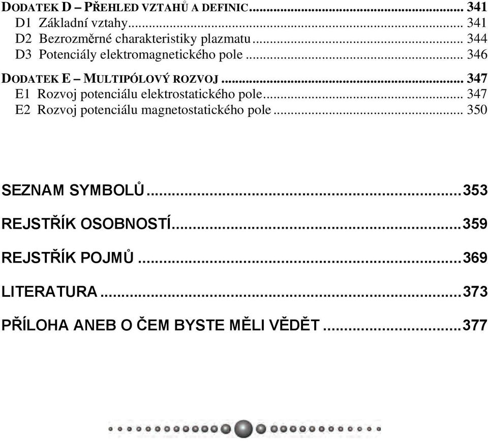 Rozvoj potenciálu elektrostatického pole 347 E Rozvoj potenciálu magnetostatického pole 350