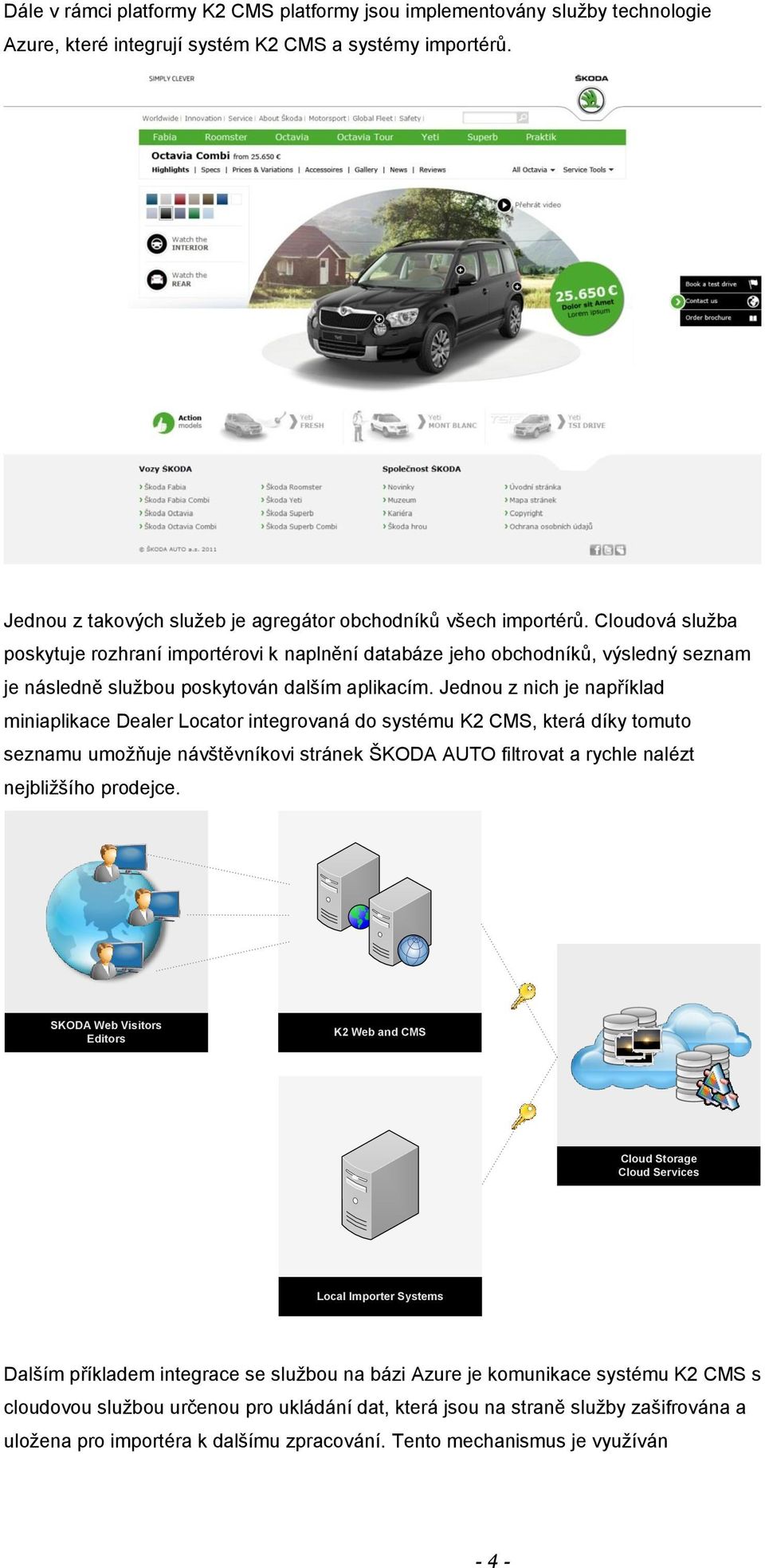 Cloudová služba poskytuje rozhraní importérovi k naplnění databáze jeho obchodníků, výsledný seznam je následně službou poskytován dalším aplikacím.