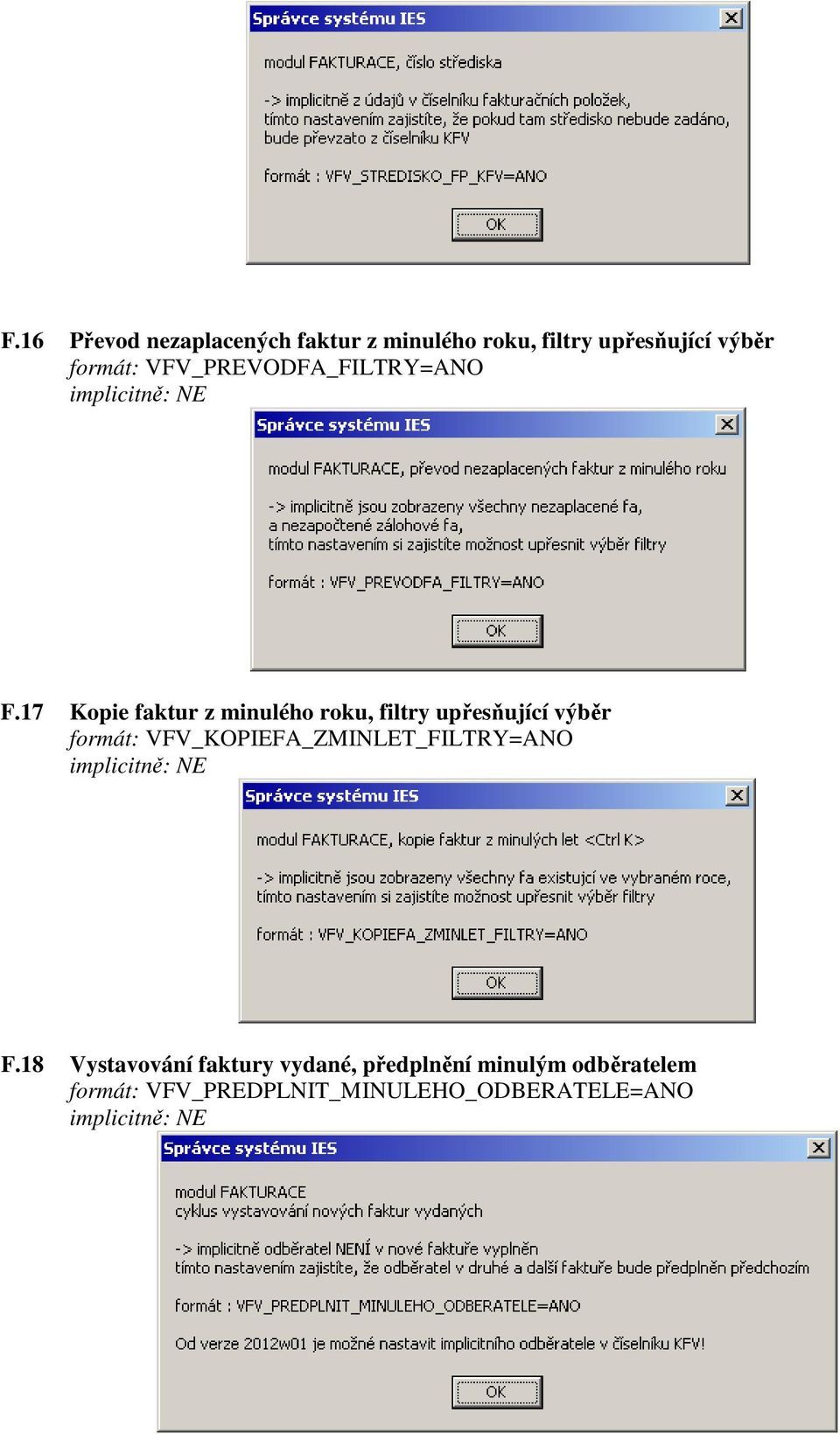 17 Kopie faktur z minulého roku, filtry upřesňující výběr formát: