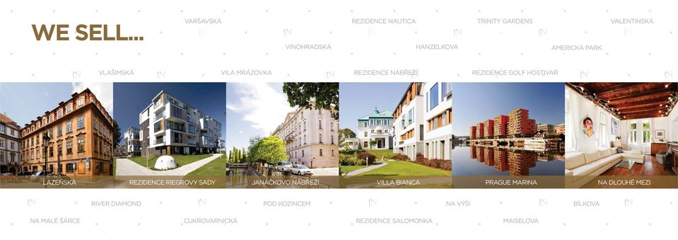 REZIDENCE GOLF HOSTIVAŘ LÁZEŇSKÁ REZIDENCE RIEGROVY SADY JANÁČKOVO NÁBŘEŽÍ VILLA BIANCA