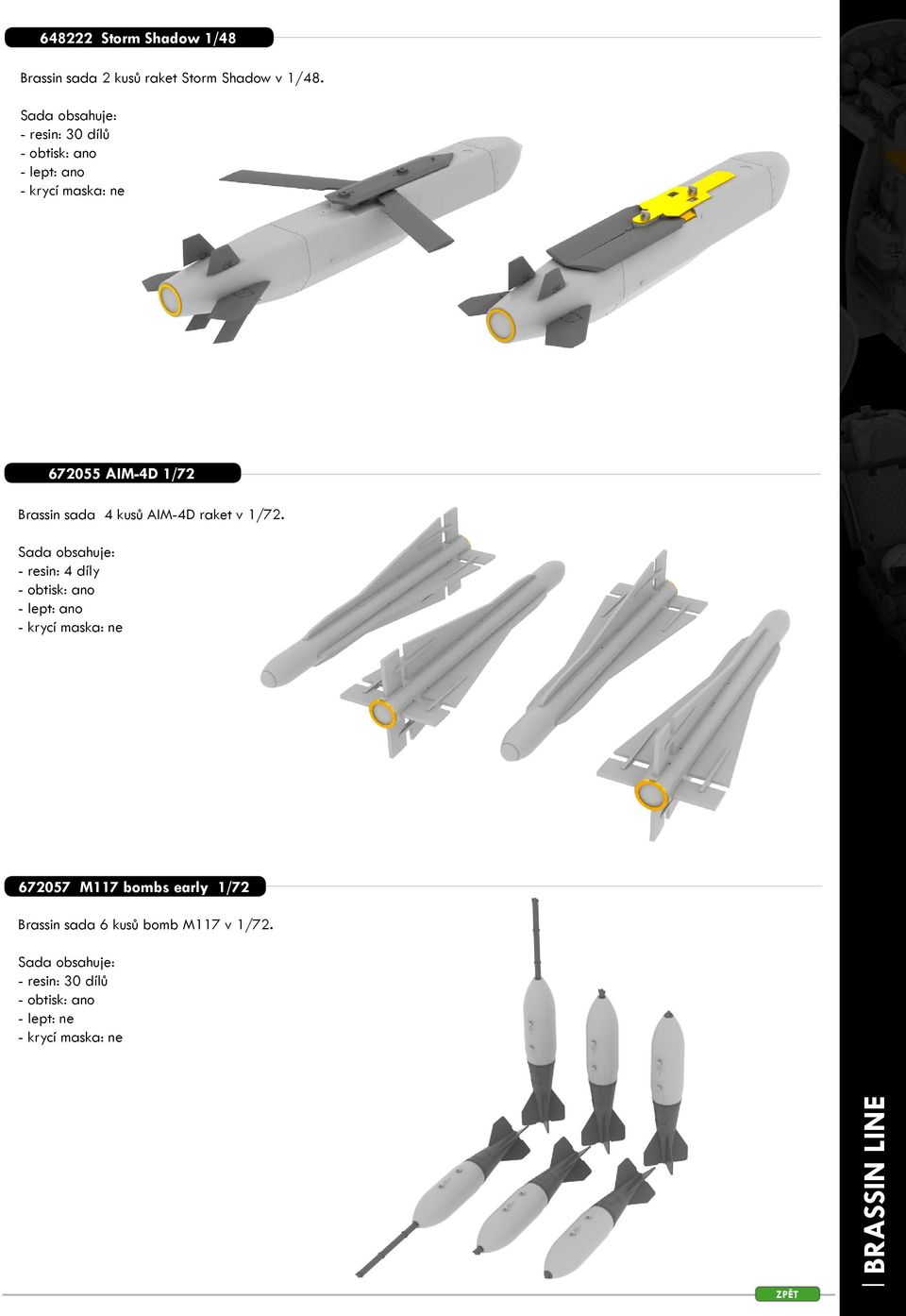 kusů AIM-4D raket v 1/72.