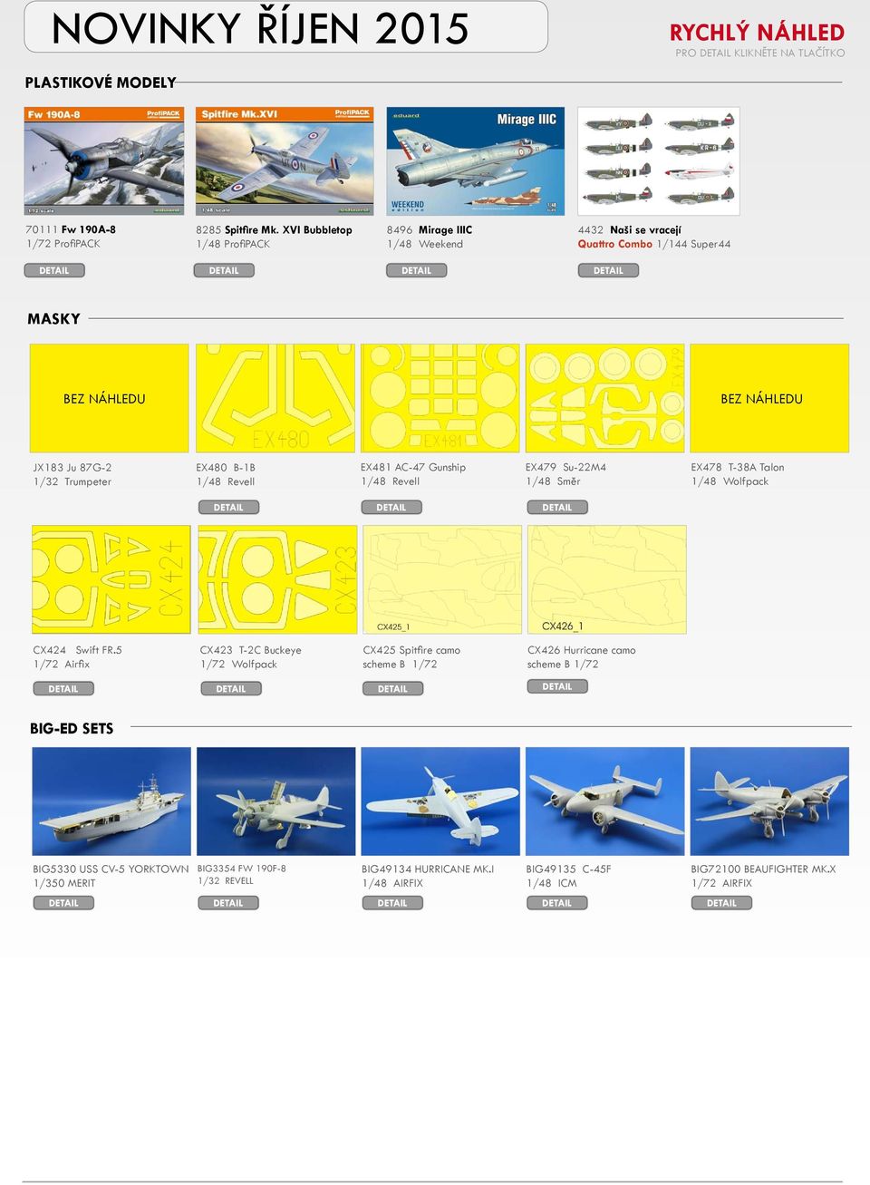 AC-47 Gunship EX479 Su-22M4 1/48 Směr EX478 T-38A Talon 1/48 Wolfpack CX424 Swift FR.