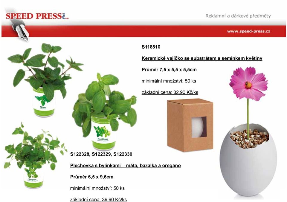 S122328, S122329, S122330 Plechovka s bylinkami máta, bazalka a
