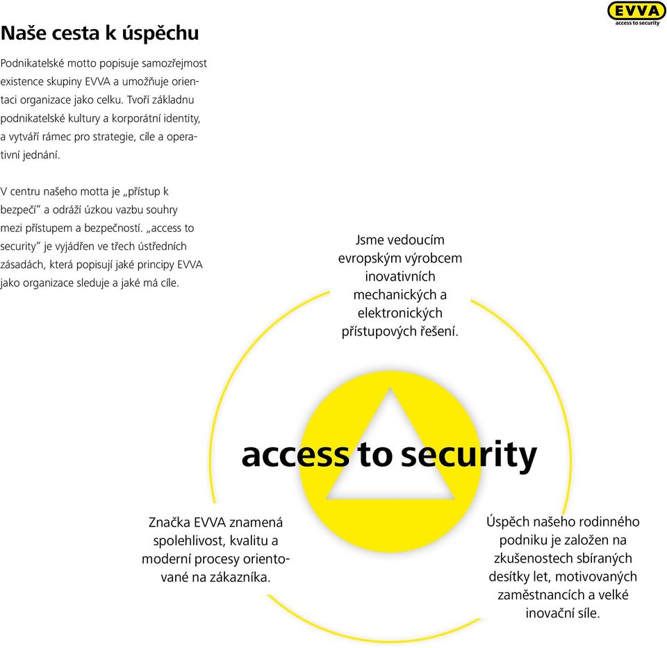 V centru našeho motta je přístup k bezpečí a odráží úzkou vazbu souhry mezi přístupem a bezpečností.
