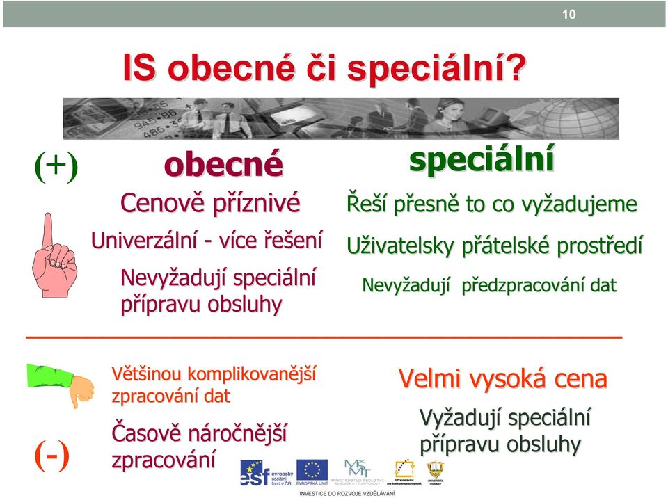 obsluhy speciáln lní Řeší přesně to co vyžadujeme Uživatelsky přátelskp telské prostřed edí