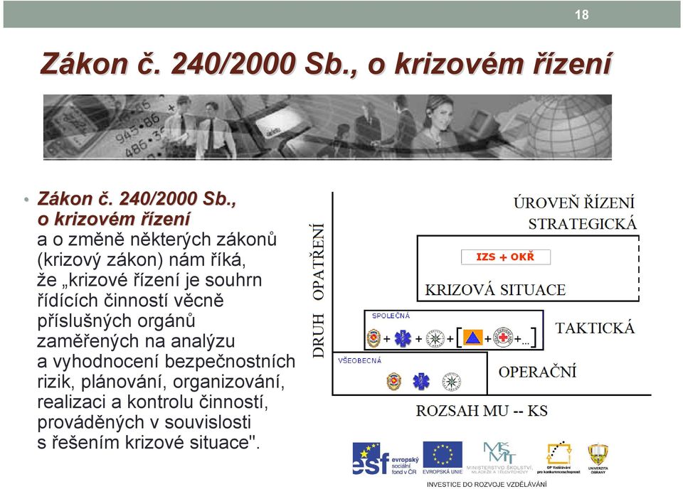 říká, že krizové řízení je souhrn řídících činností věcně příslušných orgánů zaměřených na