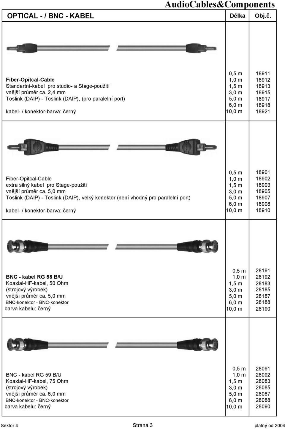 kabel pro Stage-použití 1,5 m 18903 vnjší prmr ca.