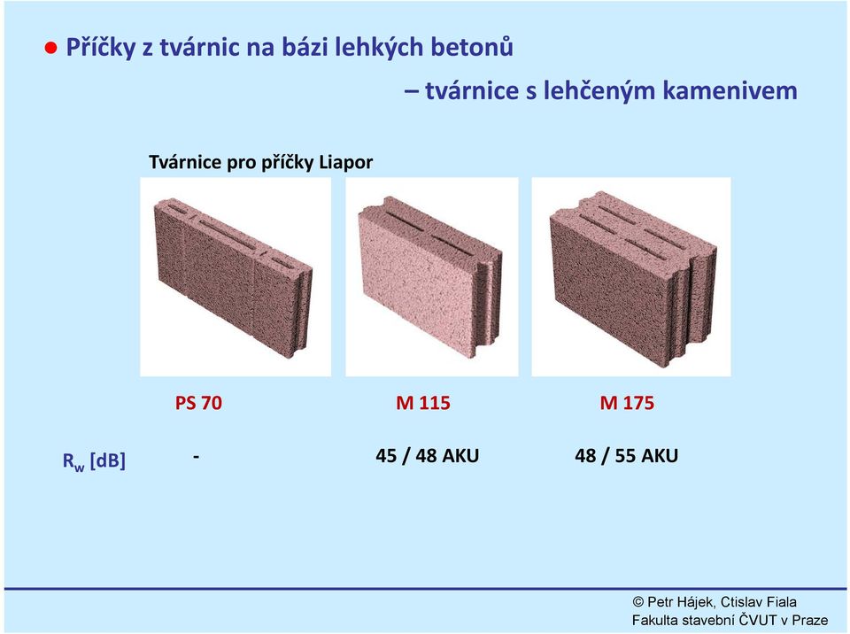 Tvárnice pro příčky Liapor PS 70 R w