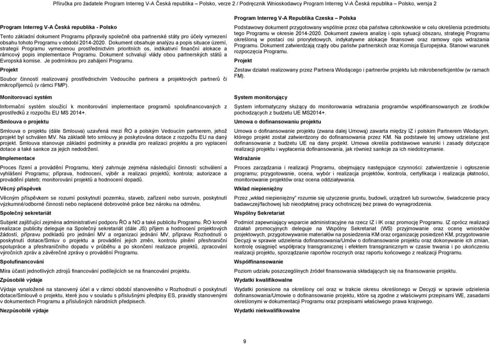 Dokument schvalují vlády obou partnerských států a Evropská komise. Je podmínkou pro zahájení Programu.
