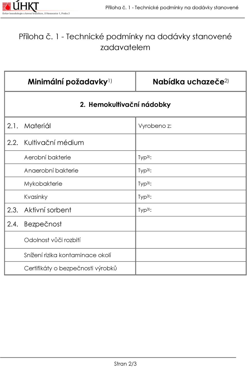 Hemokultivační nádobky 2.