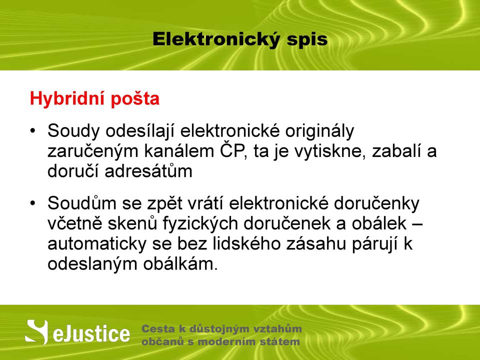 adresátům Soudům se zpět vrátí elektronické doručenky včetně skenů