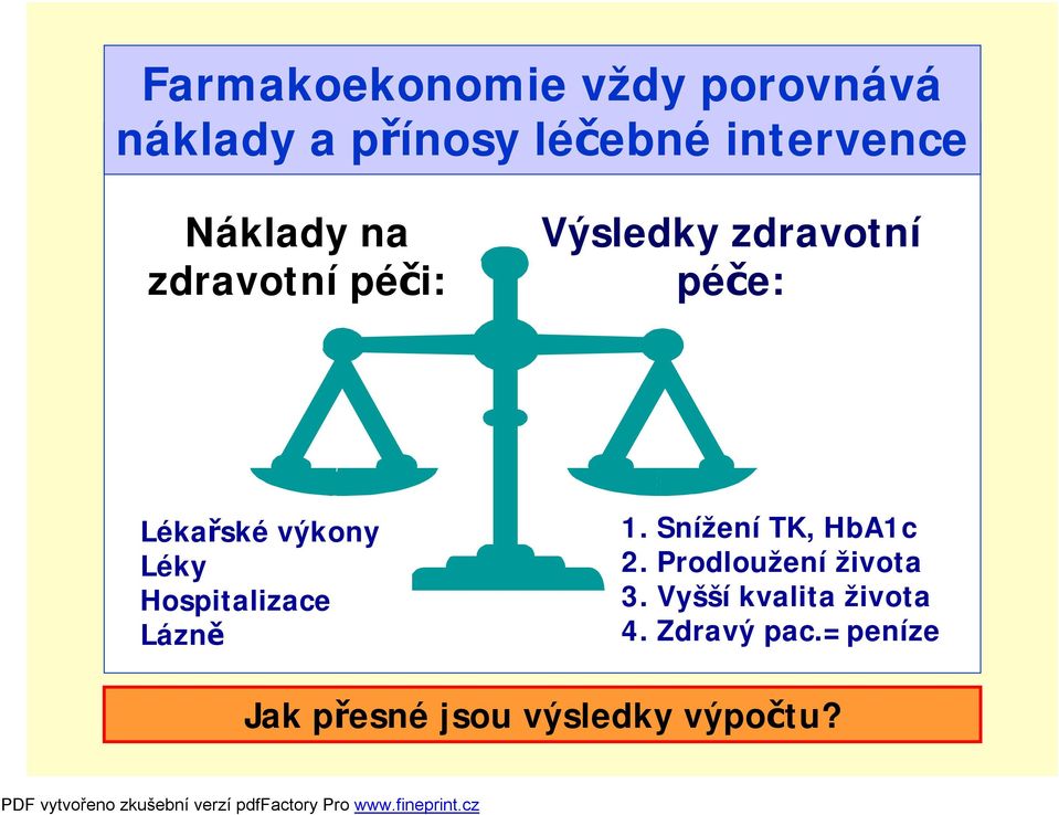 Léky Hospitalizace Lázně 1. Snížení TK, HbA1c 2. Prodloužení života 3.