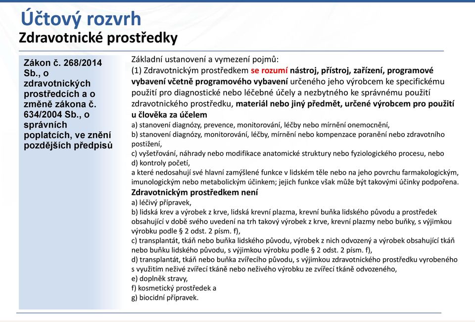 programového vybavení určeného jeho výrobcem ke specifickému použití pro diagnostické nebo léčebné účely a nezbytného ke správnému použití zdravotnického prostředku, materiál nebo jiný předmět,