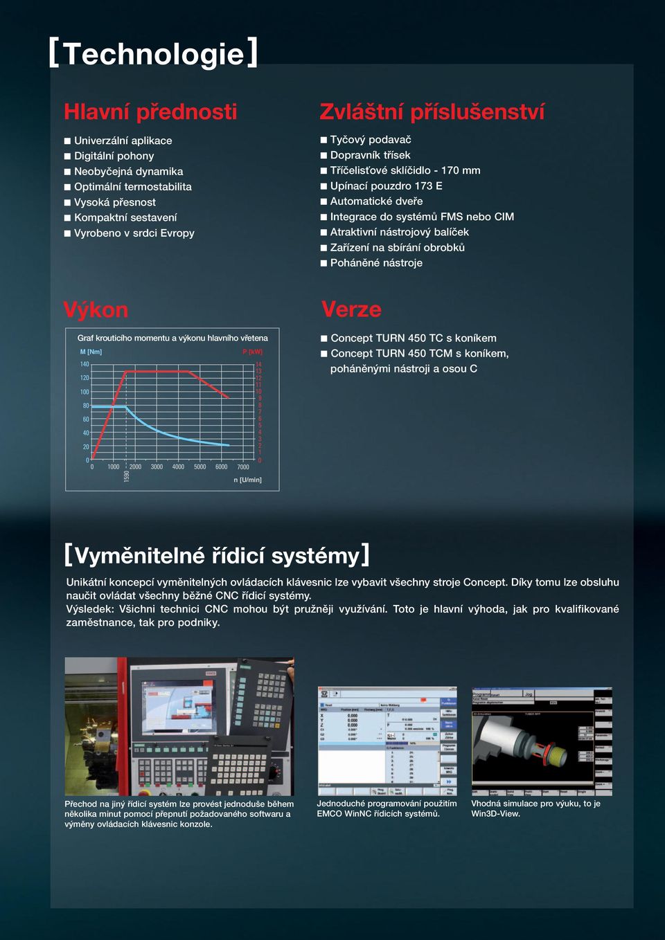 Zařízení na sbírání obrobků n Poháněné nástroje Výkon Graf krouticího momentu a výkonu hlavního vřetena M [Nm] 40 20 00 80 60 40 20 0 0 000 2000 3000 4000 5000 6000 590 P [kw] 4 3 2 0 9 8 7 6 5 4 3 2