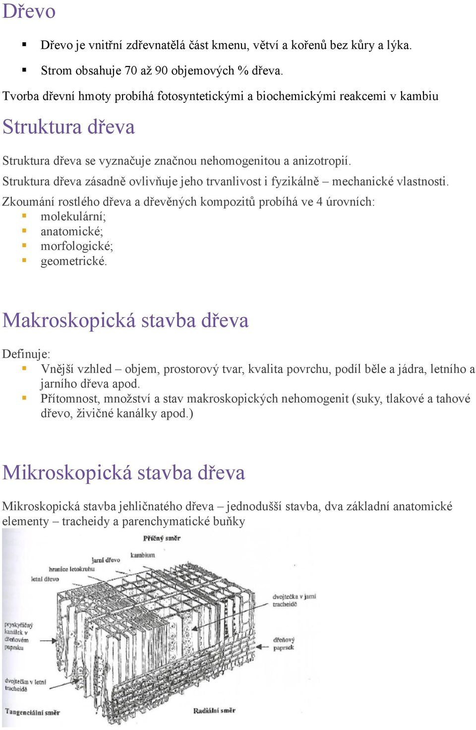 Struktura dřeva zásadně ovlivňuje jeho trvanlivost i fyzikálně mechanické vlastnosti.