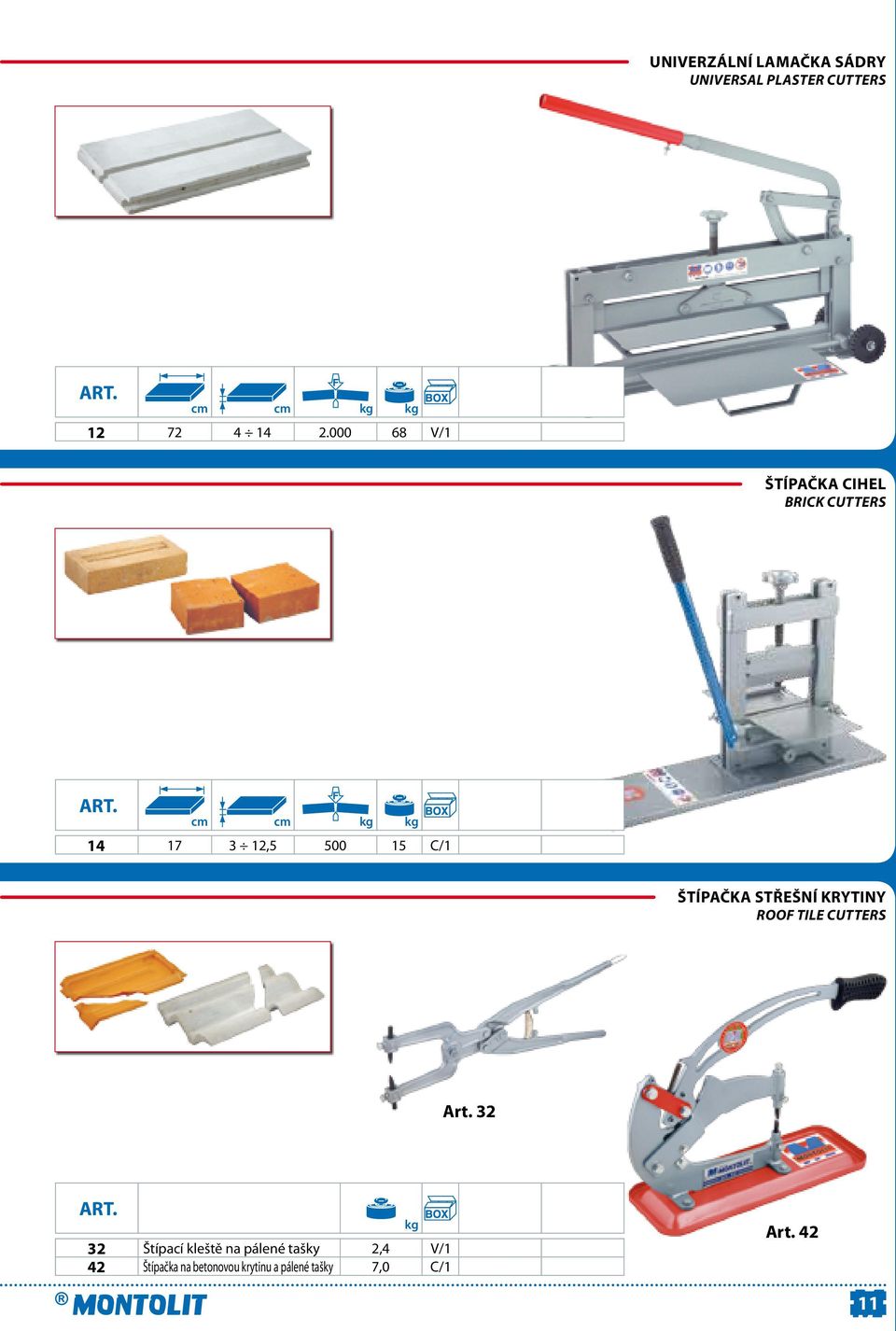 ŠTÍPAČKA STŘEŠNÍ KRYTINY ROOF TILE CUTTERS Art.
