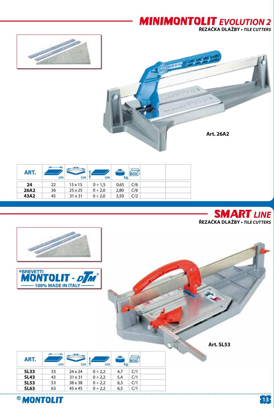 x 31 0 2,0 3,50 C/2 SMART LINE ŘEZAČKA DLAŽBY TILE CUTTERS Art.