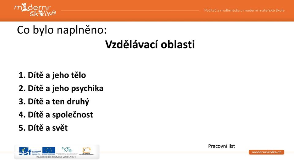 Dítě a jeho psychika 3.