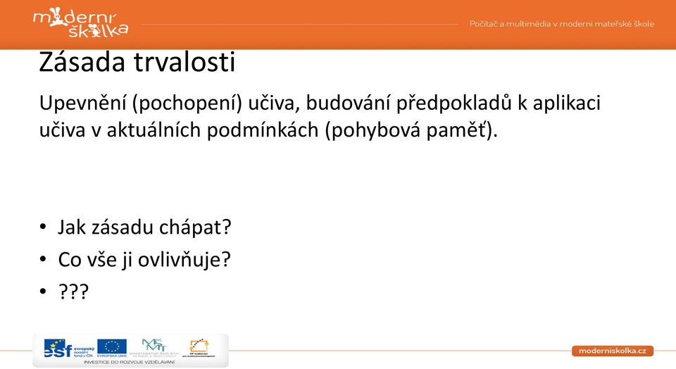 učiva v aktuálních podmínkách (pohybová