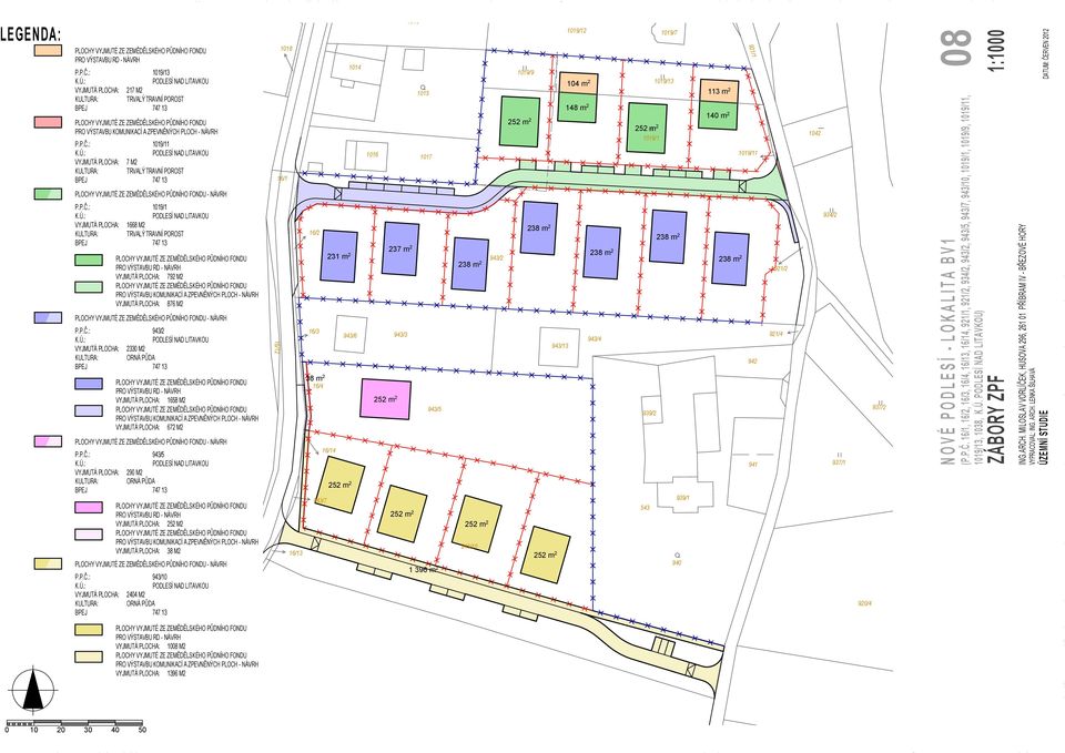 P.Č.: VYJMUTÁ PLOCHA: 2330 M2 ORNÁ PŮDA BPEJ 747 VYJMUTÁ PLOCHA: 58 M2 VYJMUTÁ PLOCHA: 672 M2 38 m 2 252 m 2 - NÁVRH P.P.Č.: VYJMUTÁ PLOCHA: 290 M2 ORNÁ PŮDA BPEJ 747 VYJMUTÁ PLOCHA: 252 M2 VYJMUTÁ PLOCHA: 38 M2 - NÁVRH P.