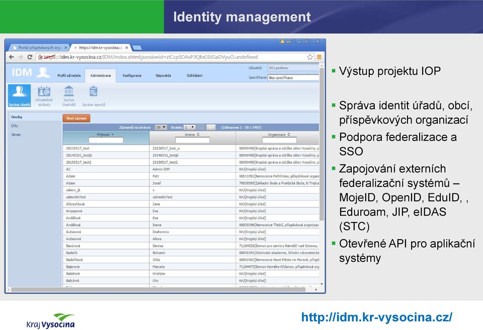 externích federalizační systémů MojeID, OpenID, EduID,, Eduroam,