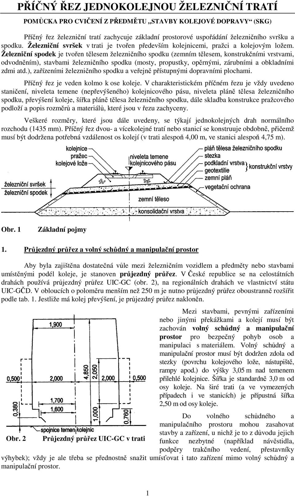 Železniční spodek je tvořen tělesem železničního spodku (zemním tělesem, konstrukčními vrstvami, odvodněním), stavbami železničního spodku (mosty, propustky, opěrnými, zárubními a obkladními zdmi atd.