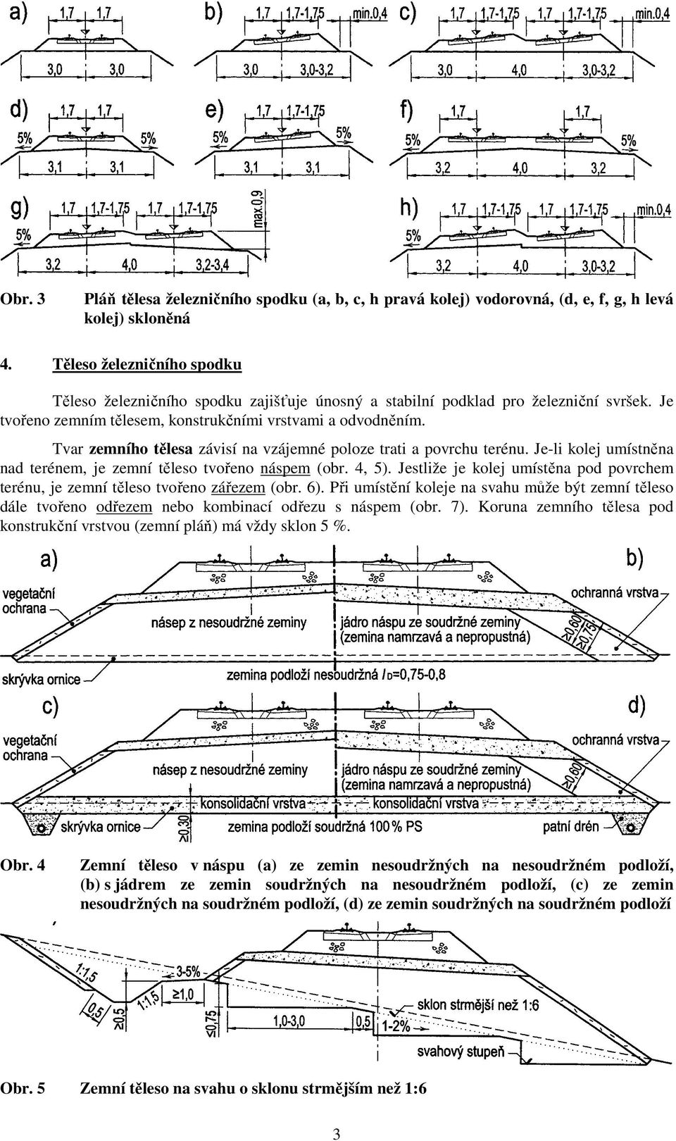 železniční svršek. Je tvořeno zemním tělesem, konstrukčními vrstvami a odvodněním. Tvar zemního tělesa závisí na vzájemné poloze trati a povrchu terénu.