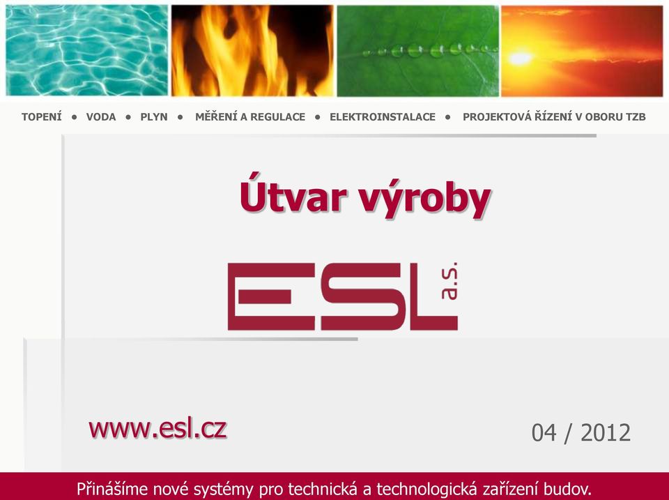 TZB Útvar výroby www.esl.