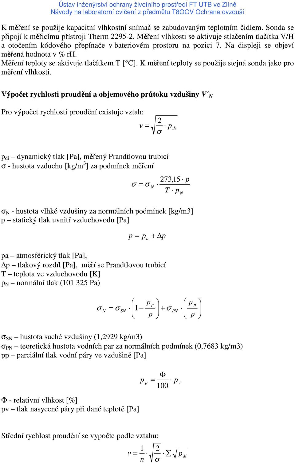 T8OOV 03 STANOVENÍ PLYNNÝCH EMISÍ ORGANICKÝCH ROZPOUŠTĚDEL V ODPADNÍM  VZDUCHU - PDF Stažení zdarma