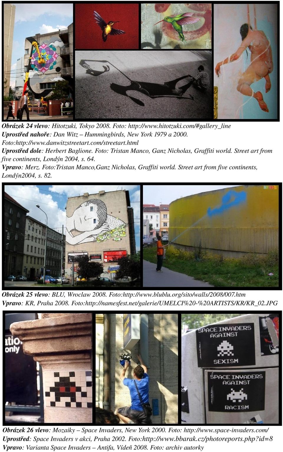 Foto:Tristan Manco,Ganz Nicholas, Graffiti world. Street art from five continents, Londýn2004, s. 82. Obrázek 25 vlevo: BLU, Wroclaw 2008. Foto:http://www.blublu.org/sito/walls/2008/007.