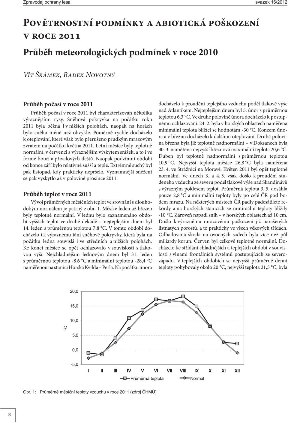 Poměrně rychle docházelo k oteplování, které však bylo přerušeno prudkým mrazovým zvratem na počátku května 2011.