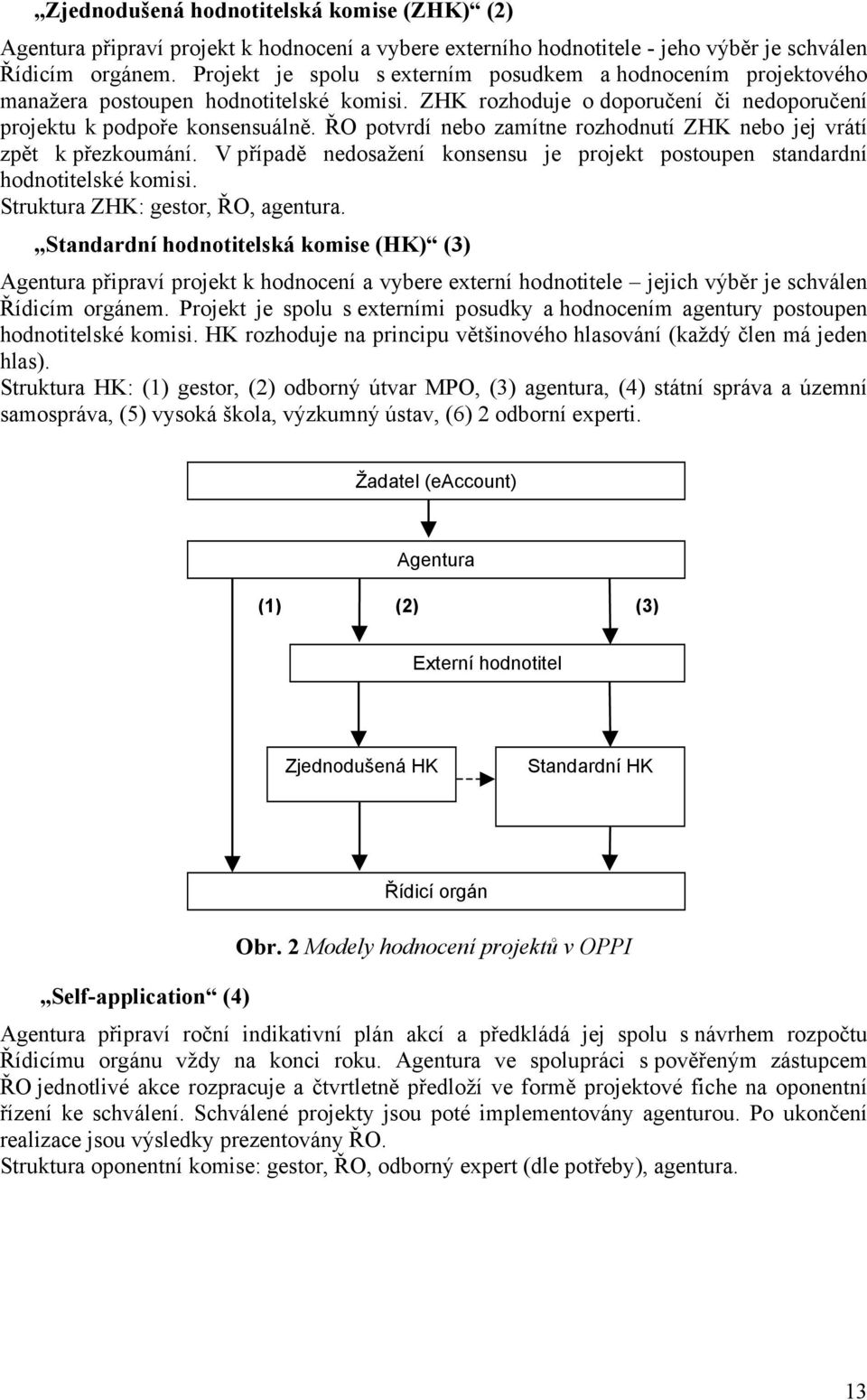 ŘO potvrdí nebo zamítne rozhodnutí ZHK nebo jej vrátí zpět k přezkoumání. V případě nedosažení konsensu je projekt postoupen standardní hodnotitelské komisi. Struktura ZHK: gestor, ŘO, agentura.