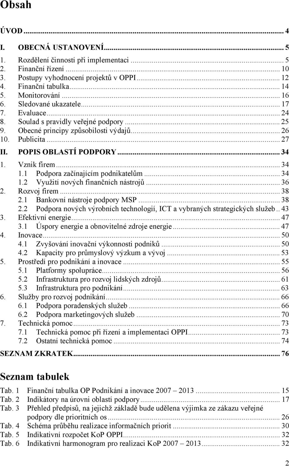 Vznik firem... 34 1.1 Podpora začínajícím podnikatelům... 34 1.2 Využití nových finančních nástrojů... 36 2. Rozvoj firem... 38 2.