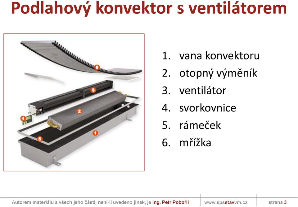 ventilátor 4. svorkovnice 5.