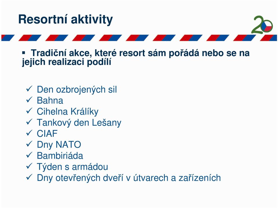 Bahna Cihelna Králíky Tankový den Lešany CIAF Dny NATO