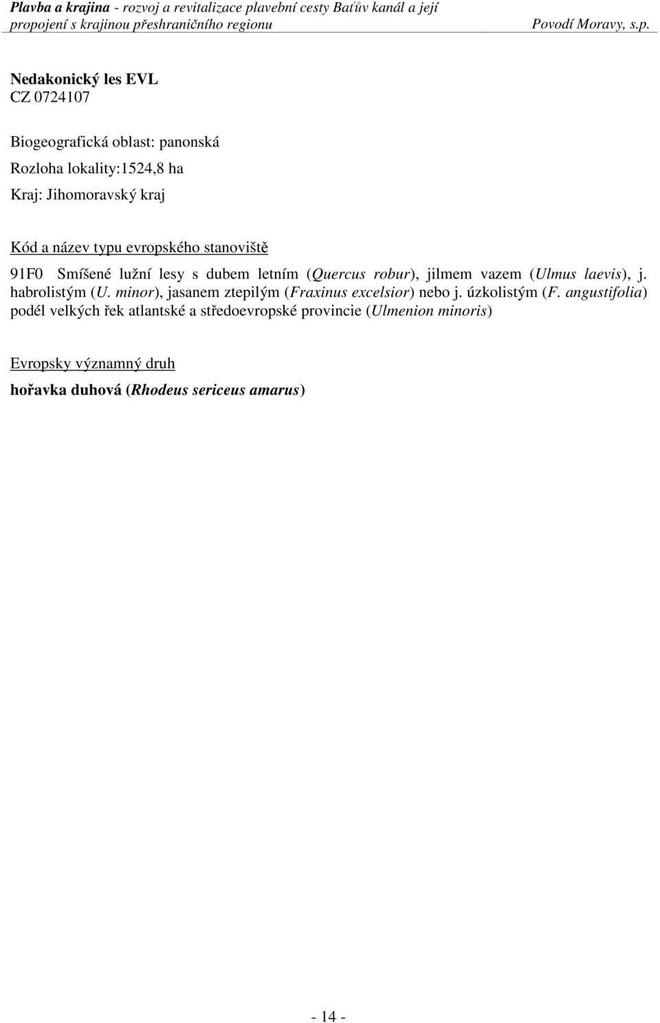 habrolistým (U. minor), jasanem ztepilým (Fraxinus excelsior) nebo j. úzkolistým (F.